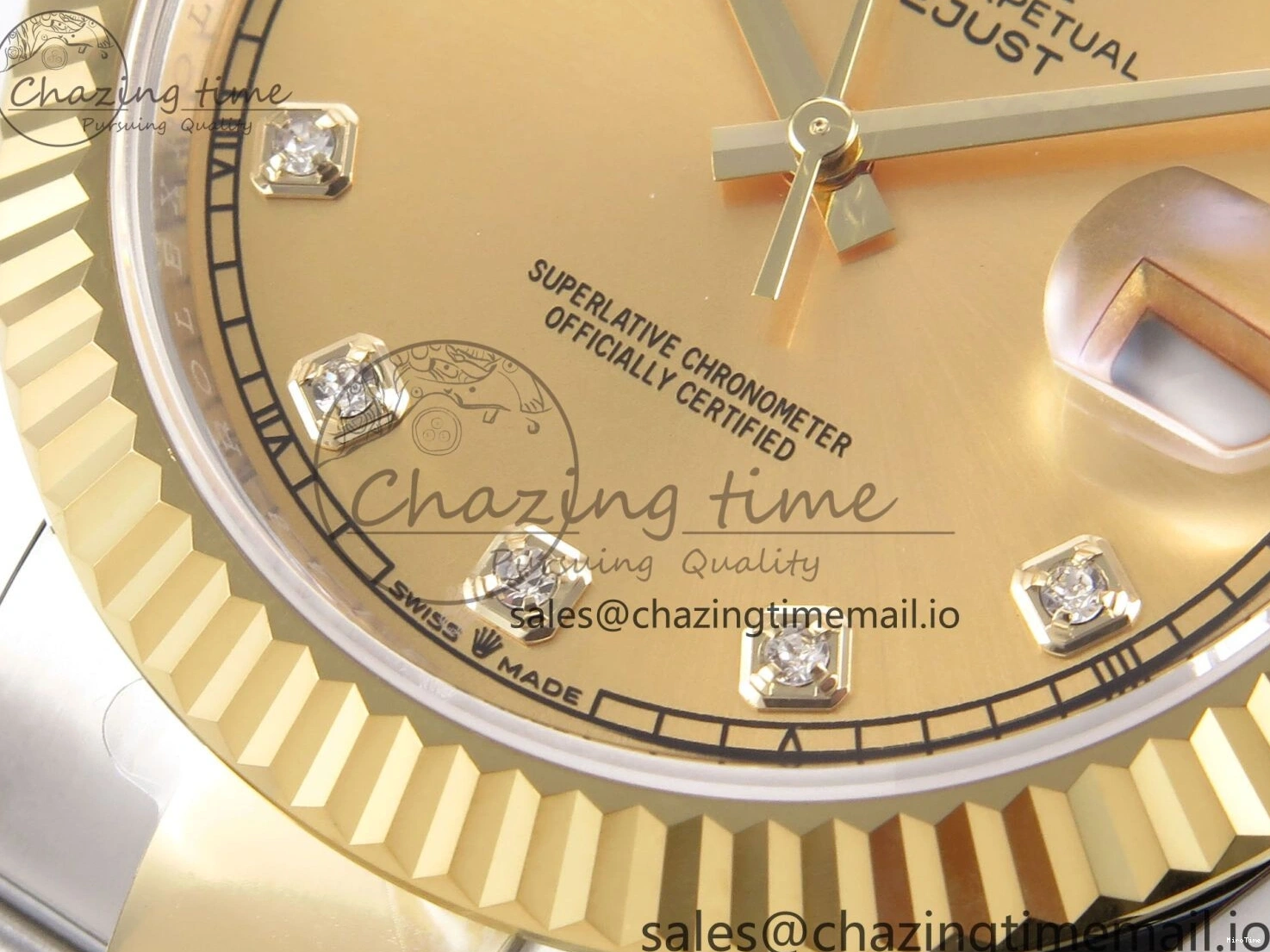 MiroTime 0514 DateJust 41 126333 EWEF Best Edition YG Diamonds Dial on SS YG Oyster Bracelet A Minimalist 973